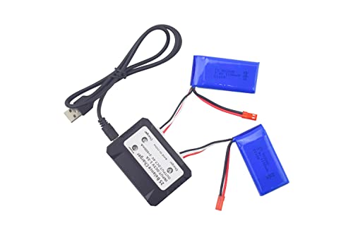 2PCS 7.4V 1100mAh Batería con Cable de Carga USB para WLTOYS A949 A959 A969 A979 K929 Batería de Control Remoto de Alta Velocidad RC V912 v913 l959 t23 t55 f45 Repuestos de batería de helicóptero