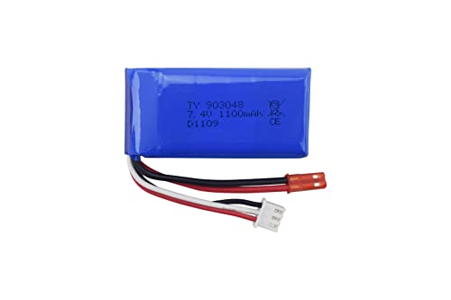 2PCS 7.4V 1100mAh Batería con Cable de Carga USB para WLTOYS A949 A959 A969 A979 K929 Batería de Control Remoto de Alta Velocidad RC V912 v913 l959 t23 t55 f45 Repuestos de batería de helicóptero