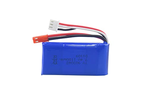 2PCS 7.4V 1100mAh Batería con Cable de Carga USB para WLTOYS A949 A959 A969 A979 K929 Batería de Control Remoto de Alta Velocidad RC V912 v913 l959 t23 t55 f45 Repuestos de batería de helicóptero