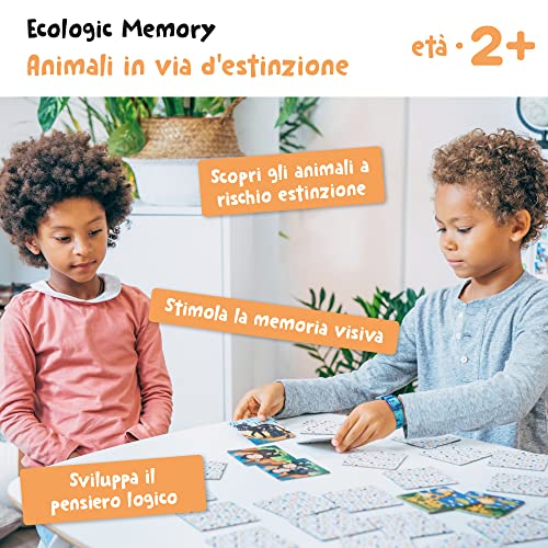 Adventerra Games Ecologic Memory Animales En Peligro De Extinción | Juegos para niños a Partir de 2 años, 2 años + Juegos de Memoria, Montessori 2 años + Juegos educativos, Juegos ecológicos