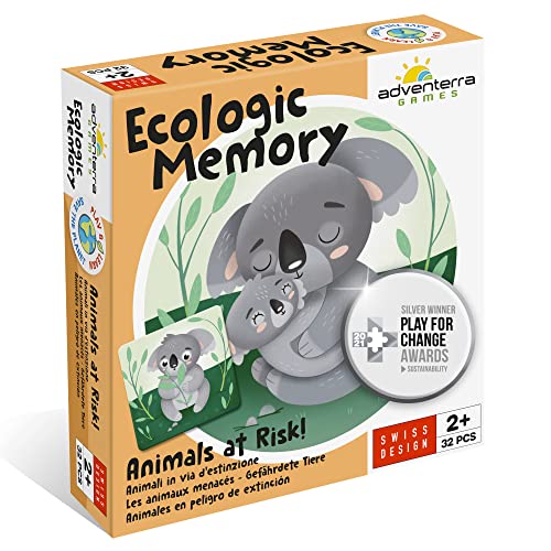 Adventerra Games Ecologic Memory Animales En Peligro De Extinción | Juegos para niños a Partir de 2 años, 2 años + Juegos de Memoria, Montessori 2 años + Juegos educativos, Juegos ecológicos