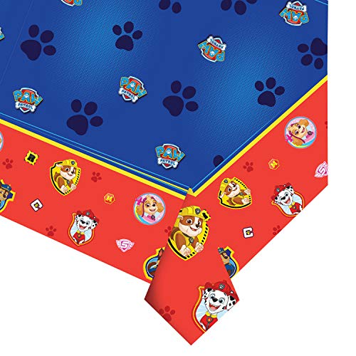 Amscan 9903821 - Cubierta de Mesa de Fiesta de plástico Paw Patrol - 1,37 m x 2,6 m