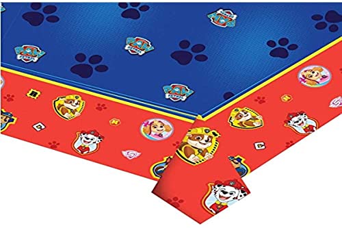 Amscan 9903821 - Cubierta de Mesa de Fiesta de plástico Paw Patrol - 1,37 m x 2,6 m