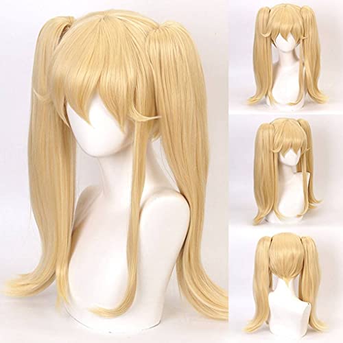 Ani·Lnc Kakegurui Mary Saotome Meari rubia cola de caballo pelo resistente al calor disfraz Cosplay peluca + gorro de peluca