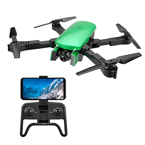 Audivik Drone Plegable 4K HD Dual Camera Aerial RC Quadcopter, WiFi FPV Live Video, Positioning Return, Headless Mode, Trayectory Flight, Gesture Selfie, 2 baterías, para Adultos Ki Green