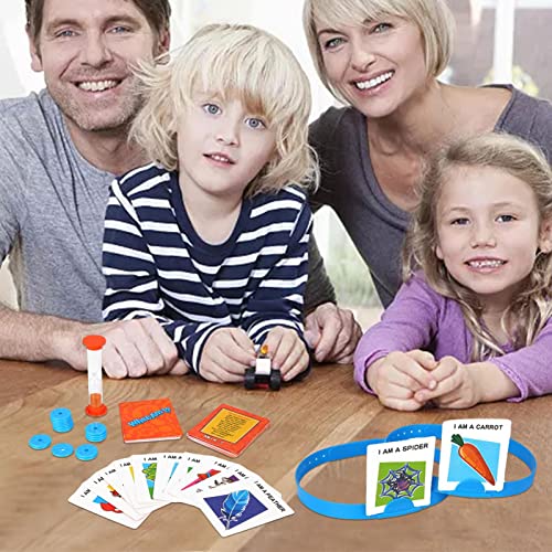 Bestlle Juego de Preguntas rápidas para familias, Juegos de Cartas interactivos portátiles, Juego de Mesa de adivinar imágenes y Palabras para familias y niños de 8 años en adelante