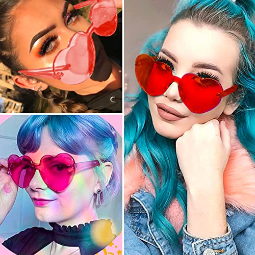 BHGT 6pcs Gafas Corazones Gafas De Sol Hippies Rosado Fiesta Carnaval Photocall Disfraz Fiesta Temática Fiesta Mujer Y Hombre