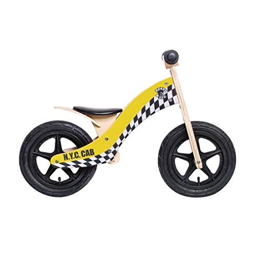 Bici aprendizaje Rebel Kidz Wood Air madera, 12", Taxi amarillo