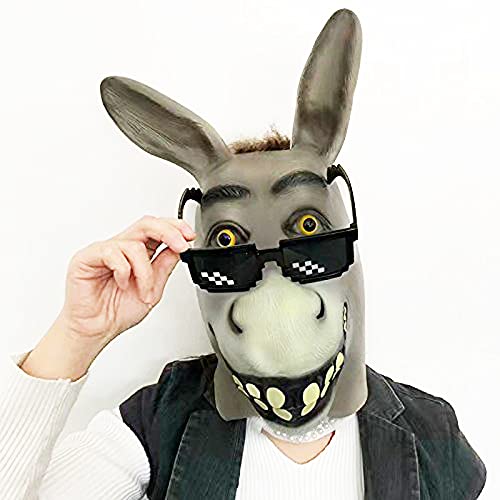 Casco de Burro Casco de Animales Fiesta de Disfraces Cosplay Casco de látex