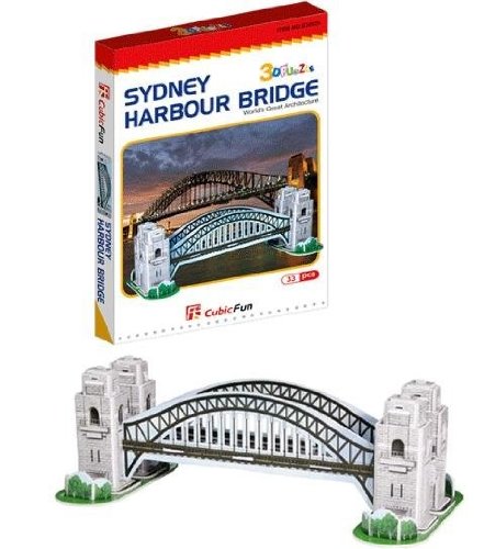 CubicFun-Puzzle 3D Puente de Harbour, Multicolor, (68158)