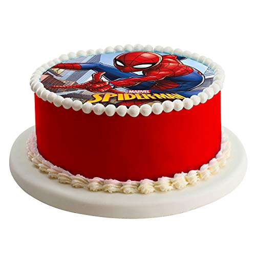 Dekora- Decoracion Tartas de Cumpleaños Infantiles En Disco de Oblea de Spiderman, multicolor, 20 centímetros (114367)