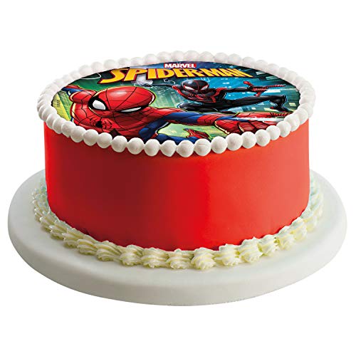 Dekora - Disco Comestible para Decoración de Tartas de Cumpleaños de Spiderman - 20 cm