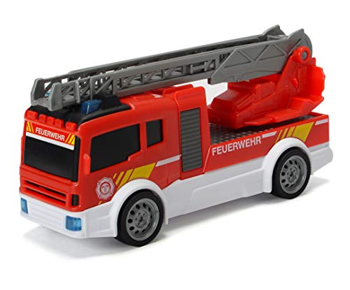 Dickie Toys Estación de Rescate SOS con Coche de policía, camión de Bomberos y Ambulancia, con luz y Sonido, micrófono con función de Altavoz, Puerta Que se Abre, Incluye Pilas, 31 x 22 x 16 cm