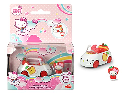 Dickie Toys- Vehículo Hello Kitty Manzana 6cm con Figura Hello Kitty, Fabricado en Metal, Figura Extraíble, Adecuado a Partir de 3 Años