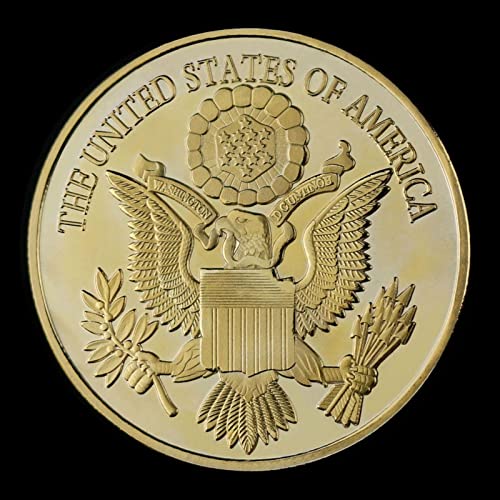 DOWNN 2PCS Liberty Coin Gold Plated Souvenir Bald Eagle In God We Trust USA Collectible Gift Collection Art Liberty Coin Commemorative Coin-Gold,q