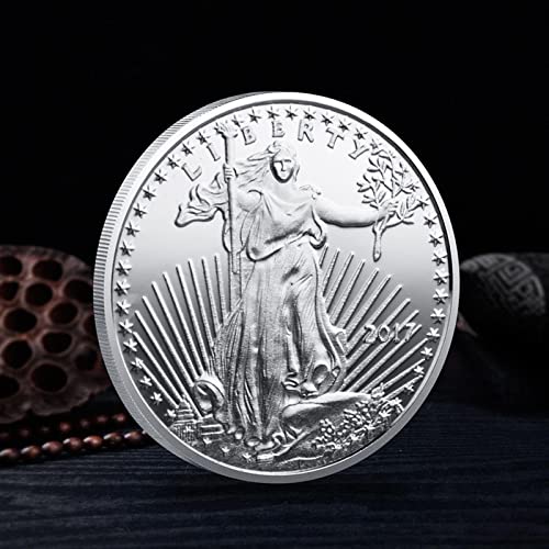 DOWNN 2PCS US Statue of Liberty Souvenirs and Gifts Gold Plated Coin Seal of The USA Bald Eagle Challenge Coins Commemorative Coin