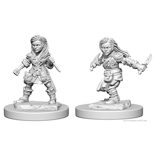 Dungeons & Dragons Nolzur's Marvelous Unpainted Miniatures Bundle: Halfling Male Rogue & Halfling Female Rogue