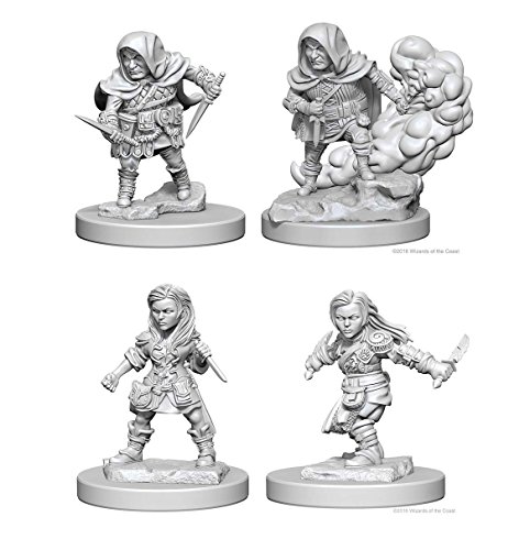 Dungeons & Dragons Nolzur's Marvelous Unpainted Miniatures Bundle: Halfling Male Rogue & Halfling Female Rogue