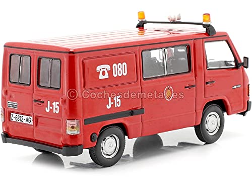 Editorial Salvat 1987 Furgoneta Mercedes-Benz MB 180 [Z-6812-AG] Brigada Bomberos Zaragoza Rojo/Blanco 1:43 SP12