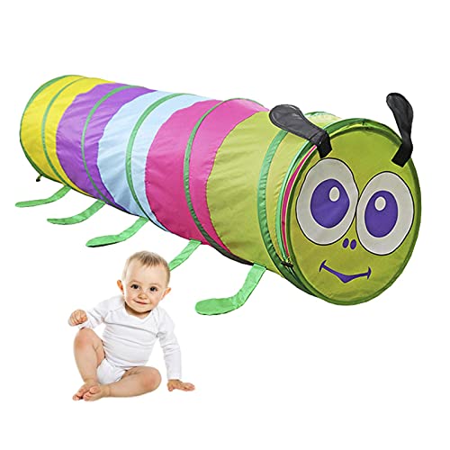 Ewha Toddlers Tunnel Foldable Kids Crawling Name Five-Color Caterpillar Crawling Channel Playing Toy