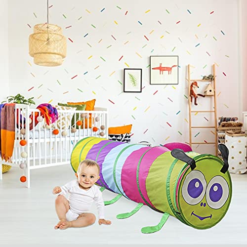 Ewha Toddlers Tunnel Foldable Kids Crawling Name Five-Color Caterpillar Crawling Channel Playing Toy