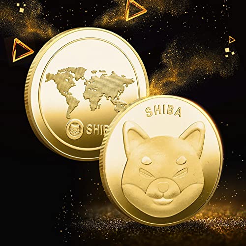 Exuberia Shiba Inu Coin Moneda,Monedas Dogecoin,Shiba Inu Coin Moneda De Coleccionistas Conmemorativas De Dogecoin, Moneda En Relieve De Dos Caras- Oro/Plata Plateado