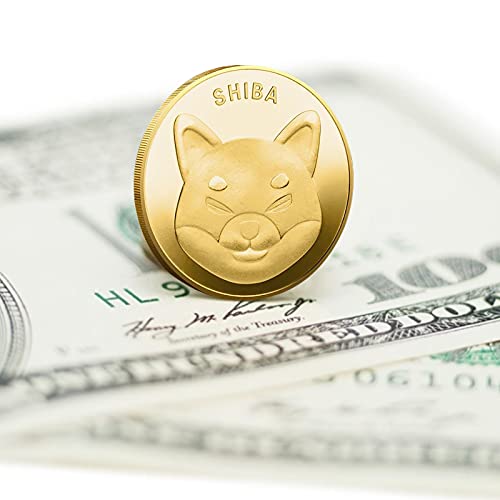 Exuberia Shiba Inu Coin Moneda,Monedas Dogecoin,Shiba Inu Coin Moneda De Coleccionistas Conmemorativas De Dogecoin, Moneda En Relieve De Dos Caras- Oro/Plata Plateado