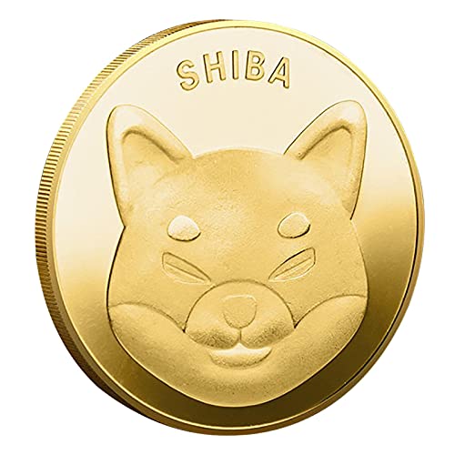 Exuberia Shiba Inu Coin Moneda,Monedas Dogecoin,Shiba Inu Coin Moneda De Coleccionistas Conmemorativas De Dogecoin, Moneda En Relieve De Dos Caras- Oro/Plata Plateado