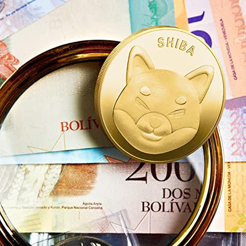 Exuberia Shiba Inu Coin Moneda,Monedas Dogecoin,Shiba Inu Coin Moneda De Coleccionistas Conmemorativas De Dogecoin, Moneda En Relieve De Dos Caras- Oro/Plata Plateado