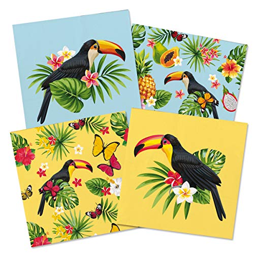 Folat- Servilletas de tucán Tropical 33x33 cm - 20 Piezas, Multicolor, Costumes (20722)