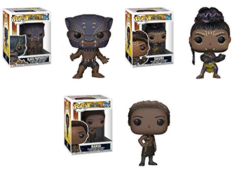 Funko POP! Black Panther: Warrior Falls Black Panther + Shuri + Nakia – Marvel Vinyl Bobble-Head Figure Set NEW