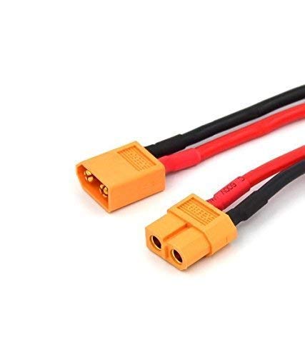 GTIWUNG 2 Pares XT60 Enchufe Hembra Macho del Enchufe de con el Alambre del silicio de 100mm 12AWG para el Drone de FPV de la batería de RC Lipo, 2 Pares XT60 Conectores