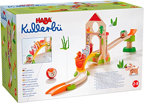 HABA-305396 Kullerbü Dominó de Gallinas Circuito de Bolas, Multicolor (305396)