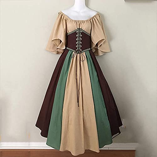 Halloween Cosplay Renaissance Medieval Maxi Dress Retro Medieval Princess Maxi Dress Vestido gótico Tradicional para niña Mujer