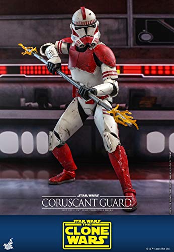 Hot Toys Figura Coleccionable de Star Wars The Clone Wars Coruscant Guard Clone Trooper Escala 1/6 de 12 Pulgadas