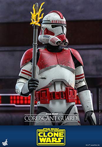 Hot Toys Figura Coleccionable de Star Wars The Clone Wars Coruscant Guard Clone Trooper Escala 1/6 de 12 Pulgadas