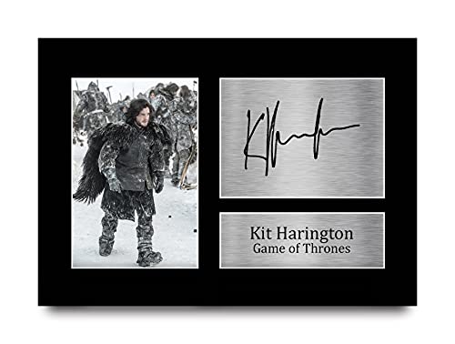 HWC Trading Kit Harington A4 Sin Marco Regalo De Visualización De Fotos De Impresión De Imagen Impresa Autógrafo Firmado Por Game Of Thrones Ventiladores De Programa De Tv