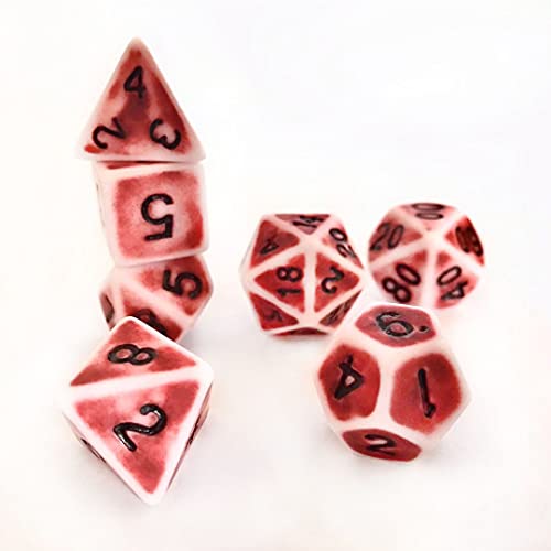 IDTQ DND juego de dados poliedro rojo retro envejecido dados adecuados para mazmorras y dragones (D&D) RPG Magic juego de rol dados de mesa completo D4 D6 D8 D10 D12 D20