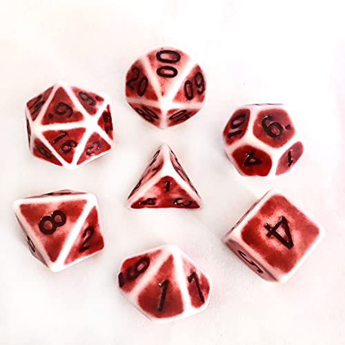 IDTQ DND juego de dados poliedro rojo retro envejecido dados adecuados para mazmorras y dragones (D&D) RPG Magic juego de rol dados de mesa completo D4 D6 D8 D10 D12 D20