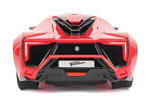 Jada- Fast&Furious Coche RC Lykan Hypersport 1:16 Fast and The Furious radiocontrol con Mando, Color Rojo (253206005)