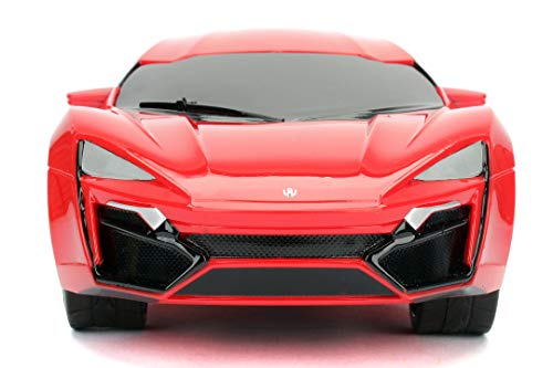 Jada- Fast&Furious Coche RC Lykan Hypersport 1:16 Fast and The Furious radiocontrol con Mando, Color Rojo (253206005)