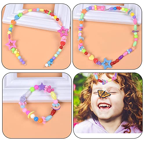 Jinlaili Niños Bricolaje Conjunto de Cuenta, 400 PCS Juego de Cuentas Bricolaje para niños, Cuentas Coloridas para Hacer Joyas para Niños Pulseras de Abalorios Cuentas de Collares (24 Tipos)