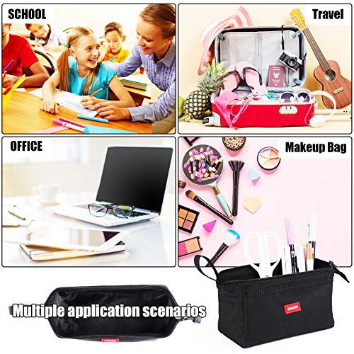 JQGO Estuche Escolar, Estuches de Lápices de Gran Capacidad Estuche Organizador Portalapices Neceser Maquillaje para Niñas Niños Adolescentes Estudiantes Adultos, negro