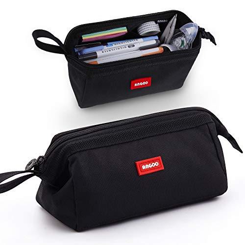 JQGO Estuche Escolar, Estuches de Lápices de Gran Capacidad Estuche Organizador Portalapices Neceser Maquillaje para Niñas Niños Adolescentes Estudiantes Adultos, negro