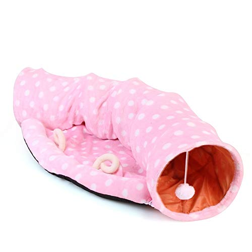 Juguetes Almacenamiento Plegable Cat Channel Puzzle Cat Toy Tunnel Juguetes (Color : Rosado)