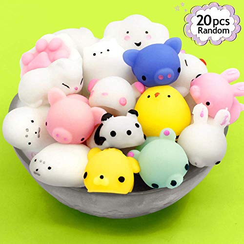 Juguetes Squishy Paquete Surtido de 20 Squishies: Kawaii de Comida Gigante Bollo Pan Donuts Panda Suaves y Blandos Jumbo Medio y Mini - Amuletos de Móvil Llavero Correa