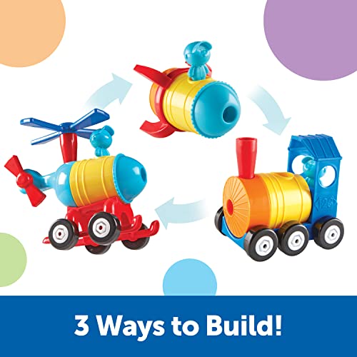 Learning Resources 1-2-3 Build It - Helicóptero de tren de cohete