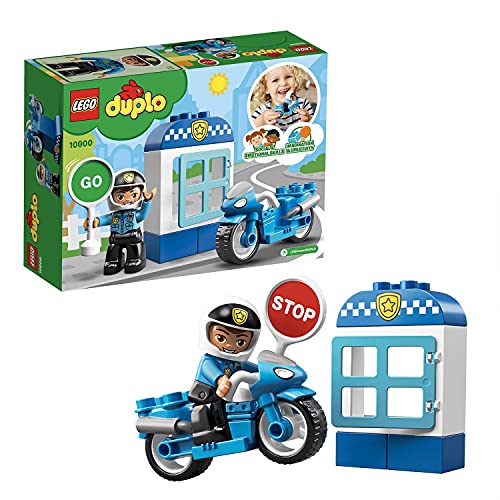 LEGO 10900 DUPLO Town Moto de Policía, Juguete para Niños y Niñas +2 Años, Regalo para Bebé de Bloques de Construcción