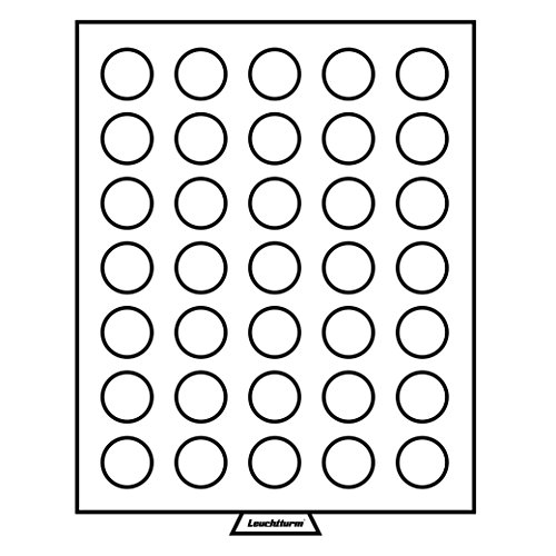 Leuchtturm 331868 Bandeja para Monedas 35 divisiones Redondas de 32,5 mm Ø, Color Humo