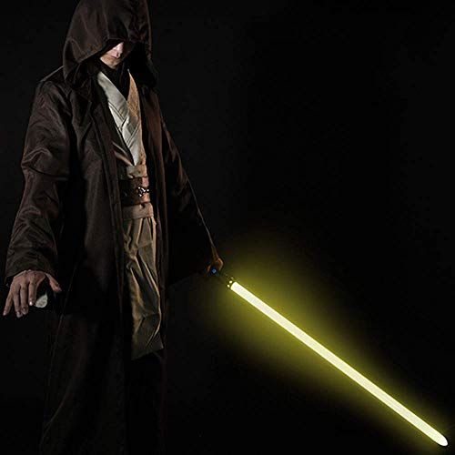 Lightsable - Espada de metal para duelo con mango de metal LED USB recargable Darth Maul Lightsable para niños, luz de regalo para cosplay niño Gril juguete (mango plateado azul)